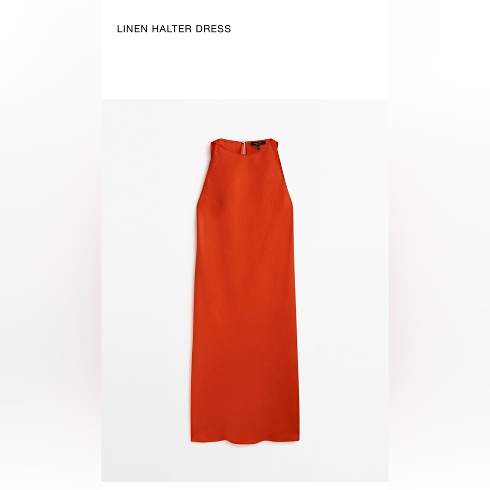 Elegant Massimo DUTTI Orange Sleeveless Dress